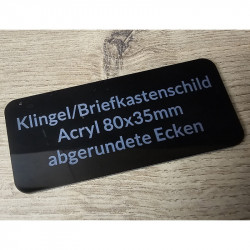 Klingelschild / Briefkastenschild 80x35 abgerundet