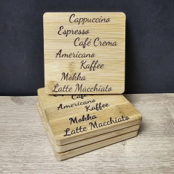Bambus Untersetzer Set "Kaffeezeit"