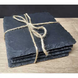 Individuelle Schiefer Untersetzer 10x10cm (4er Set)